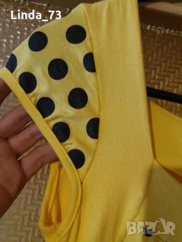 Дам.туника-блуза-"YILSAN"-/вискоза+ликра/-патеш.жълта с точки. Закупена от Италия., снимка 6 - Туники - 22002083