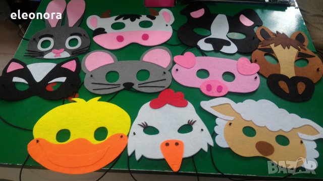 Ръчно изработени маски на животни от филц, снимка 14 - Други - 23427745