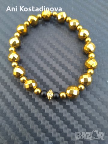 Гривна хематит, снимка 2 - Колиета, медальони, синджири - 23086543