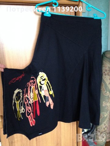 Черна пола Desigual S асиметрична, снимка 9 - Поли - 22333455