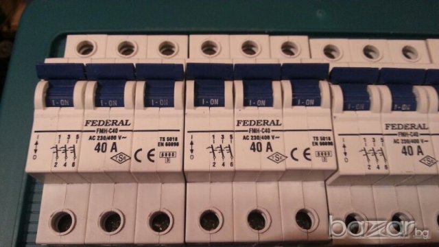Автоматични предпазители 3р - 40  А  -  FEDERAL, снимка 2 - Ключове, контакти, щепсели - 19385805