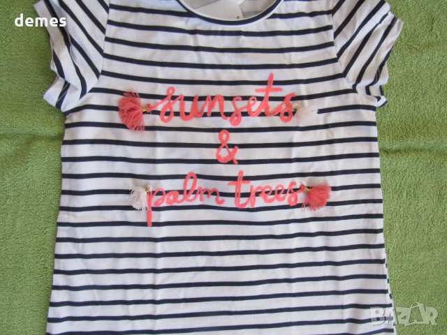 Детска тениска за момиче Н&М размер 122/134, нова, снимка 4 - Детски Блузи и туники - 24719005