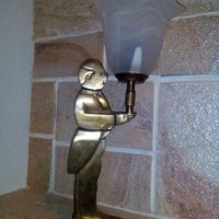 Настолна нощна лампа бронз статуетка, снимка 3 - Настолни лампи - 13232104