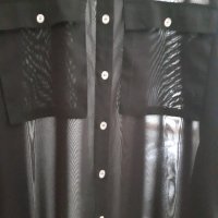 MONKI - черна дълга шифонена  рокля/риза, снимка 4 - Рокли - 20689717