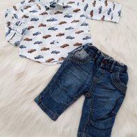 Бебешки дънки и риза 0-3 месеца, снимка 3 - Комплекти за бебе - 25414035
