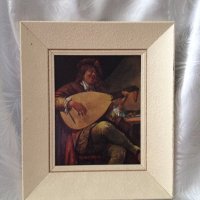 Jan Steen автопортрет(1626-1679) - стара картина репродукция/ Белгия  , снимка 2 - Колекции - 19525875