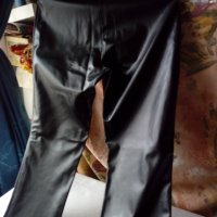 Черен панталон латех ORSEY размер  42, снимка 2 - Панталони - 24672055