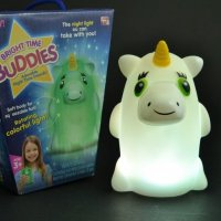 Нощна лампа за гушкане Bright Time Buddies -ЕДНОРОГ , снимка 3 - Рисуване и оцветяване - 20112658