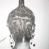  Класическа африканска прическа-картини с маслени бои-серия, снимка 12 - Картини - 23436633