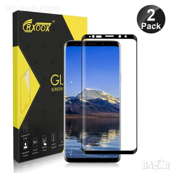 Samsung Galaxy S9 стъклен протектор цял черен , снимка 1