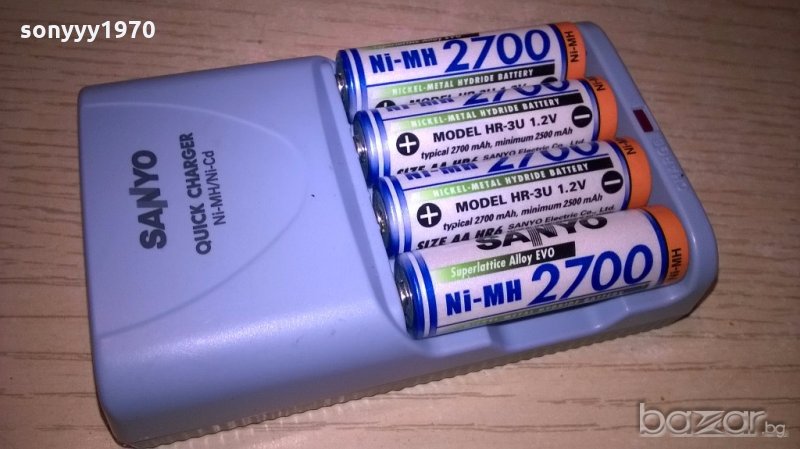sanyo charger+battery-внос швеицария, снимка 1