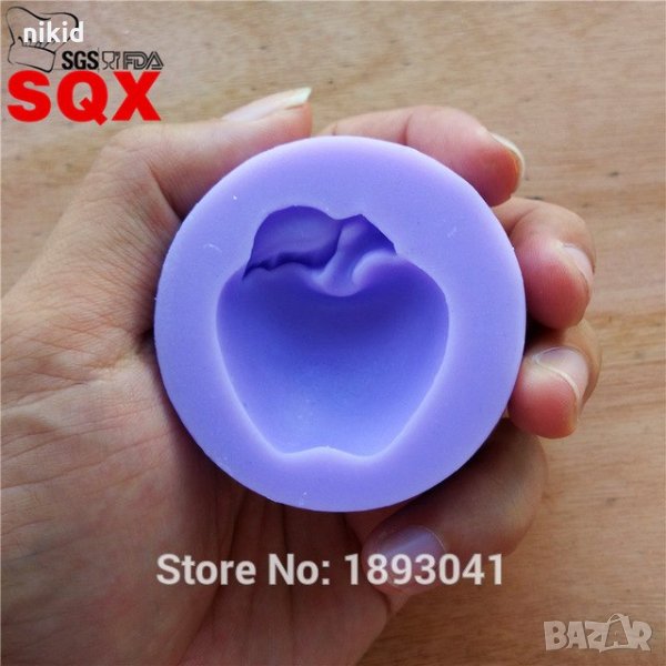 Ябълка силиконов молд форма декор торта сладки фондан и др. украса, снимка 1