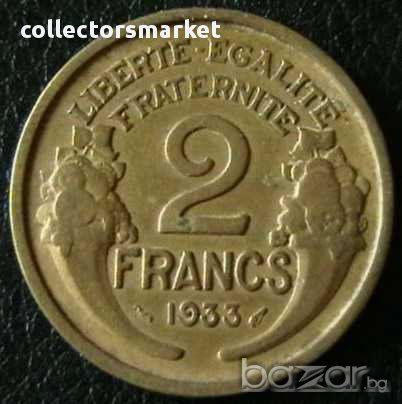 2 франка 1933, Франция, снимка 1