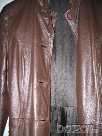 Дамско кожено манто, снимка 2 - Палта, манта - 6298156