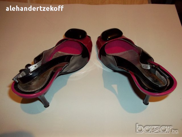 Елегантни италиански дамски обувки с понпон ,от естествена кожа /лачени/, снимка 3 - Дамски ежедневни обувки - 11828864