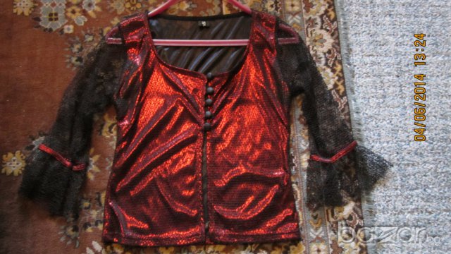 Маркова блуза с дантелени ръкави на фирма "степ", снимка 2 - Ризи - 8032636