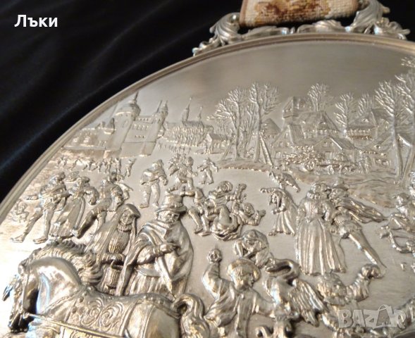 WMF релефно пано,картина от калай Зима. , снимка 5 - Антикварни и старинни предмети - 25555342