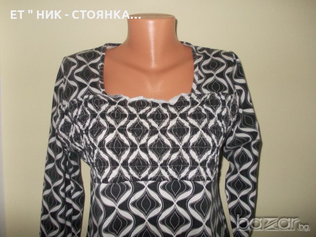 Блуза черно и бяло без вата XL р-р, снимка 2 - Блузи с дълъг ръкав и пуловери - 17391367