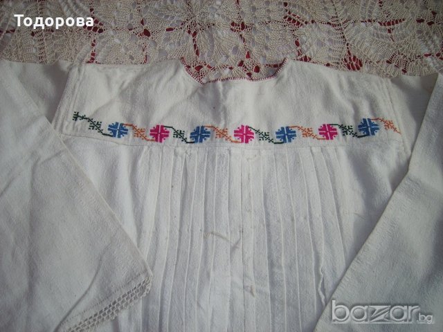 Автентична къса кенарена риза от национална носия, снимка 4 - Антикварни и старинни предмети - 18871271