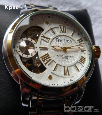 Нов ръчен часовник Армитрон скелетон, златен, Armitron 20/4930WTTT Skeleton Gold Watch, снимка 4 - Мъжки - 8949328