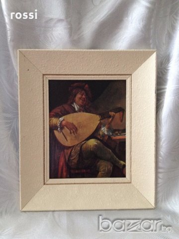 Jan Steen автопортрет(1626-1679) - стара картина репродукция/ Белгия  , снимка 2 - Колекции - 19525875