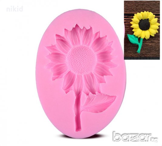 овал Слънчоглед силиконов молд форма декорация и украса фондан шоколад тесто