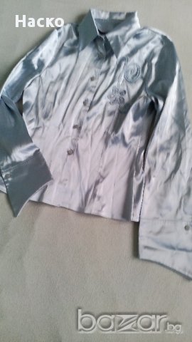 Официална сатенена риза с бродерия, снимка 4 - Ризи - 11913913