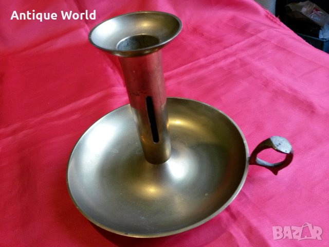 Голям Преносим Настолен БРОНЗОВ Свещник, снимка 2 - Антикварни и старинни предмети - 24976278