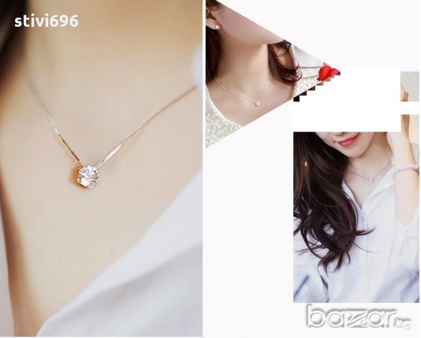 Колие Австрийски кубически цирконий 925 стерлинг.100 % Ново., снимка 16 - Колиета, медальони, синджири - 19977197