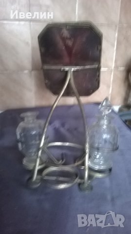  стар комплект за подправки с огледало, снимка 3 - Антикварни и старинни предмети - 23507601