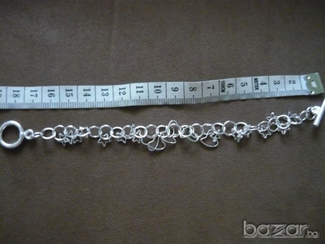 Нова сребърна гривна със сърца, снимка 5 - Гривни - 6443880