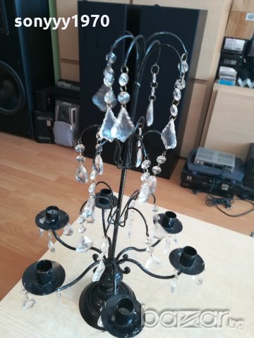 немски свещник с висулки-метален-55х35см-внос швеицария, снимка 8 - Антикварни и старинни предмети - 20892036