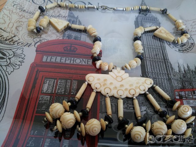 разкошна огърлица красота от естествен рог, снимка 8 - Колиета, медальони, синджири - 15088760