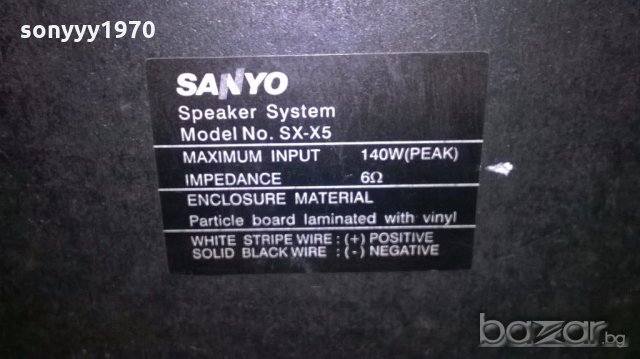 Sanyo sx-x5/3 way-2Х140w/6ohm-34x23x23см-2бр-внос швеицария, снимка 14 - Тонколони - 18204226