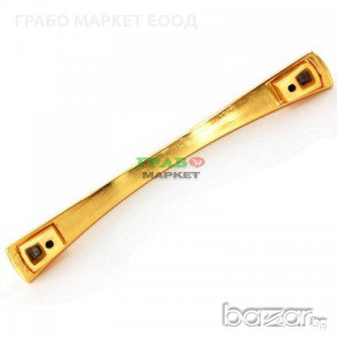 Мебелна дръжка метал - 96мм. Декорирана фронтална част, цвят - злато., снимка 1 - Други - 16049201