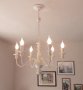 Винтидж класика-бял полилей за хол,всекидневна ,шаби шик лампа,модерно осветление, снимка 12