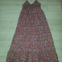 Лятна дълга рокля с презрамки марка Zara с цветни мотиви, снимка 3 - Рокли - 23419683