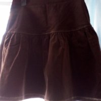 Кафява плюшена пола, снимка 2 - Поли - 21700665