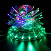 Прозрачна Въртящя 360 Градуса 8W 220V RGB UFO Диско DJ Танцово студио с 48 LED 7 Цвята, снимка 6 - Други - 20018394