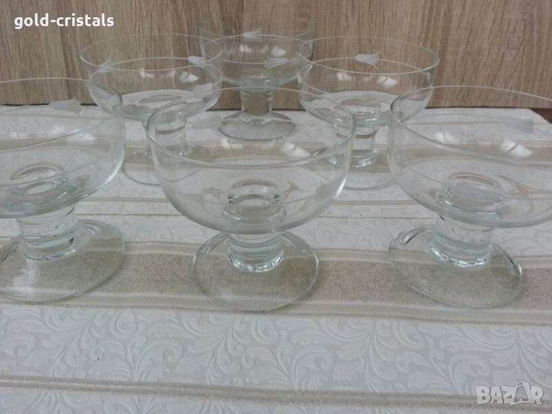 ретро стъклени купички чаши , снимка 1