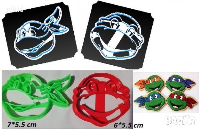 Костенурките Нинджа Костенурката пластмасови резци форми резец форма фондан тесто бисквитки