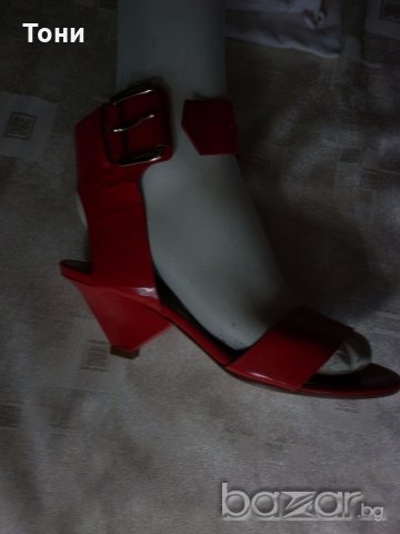 Дамски  червени сандали Chloé 100 % кожа ,100 % оригинални , снимка 17 - Сандали - 18710549