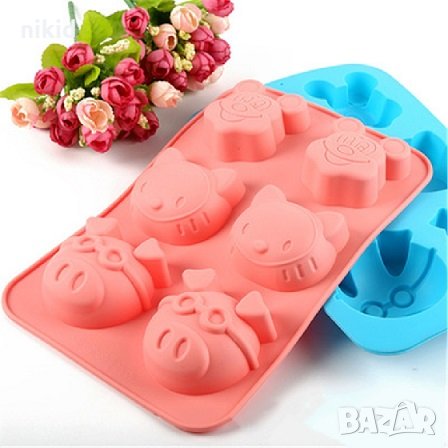 Мики Маус Коте Кити Hello Kitty Прасе силиконов молд форма калъп кексчета мъфини гипс сапун