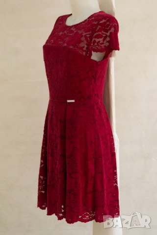 Дантелена рокля в цвят бордо марка La`Aurora, снимка 4 - Рокли - 22367792
