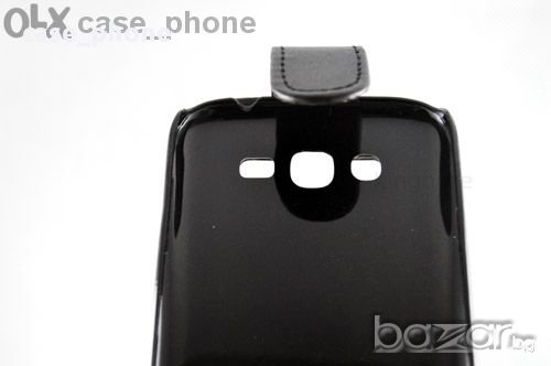 Нов черен вертикален флип кейс от кожа за Samsung Galaxy Grand Duos I9082, снимка 4 - Калъфи, кейсове - 10957678