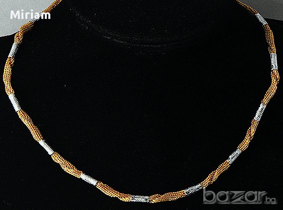 Интересен ланец от 9к жълто и бяло попълнено злато 15 лв., снимка 2 - Колиета, медальони, синджири - 10286609