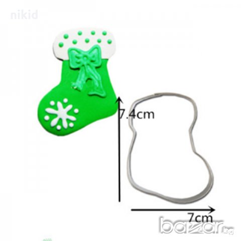 Чорап голям коледен  метален резец форма украса бисквитки фондан