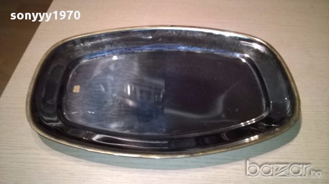 Oro 24k inox 18/10-поднос с позлата-45/31см-внос швеицария, снимка 15 - Други - 15461773