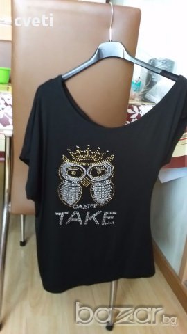 Блузка с паднал ръкав М-Л, снимка 3 - Тениски - 18369752