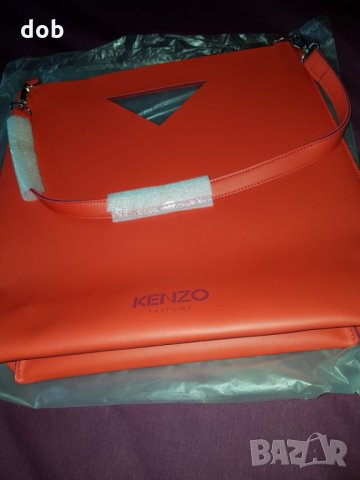 Нова кожена червена чанта Kenzo tote bag оригинал, снимка 3 - Чанти - 22846117